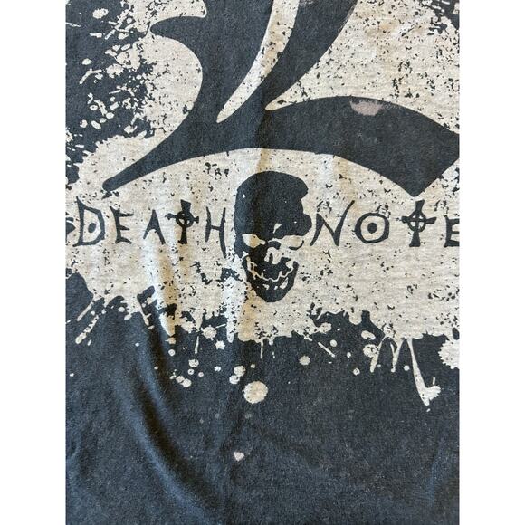 Death Note T-Shirt SKULL Logo Anime graphic print Black Thrashed Grunge Goth M - Picture 4 of 9
